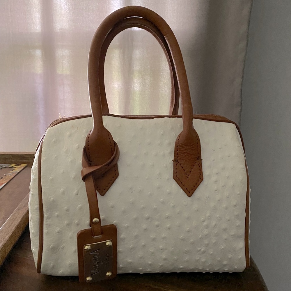 White leather purse